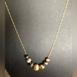 14k yellow gold & multicolor gold necklace